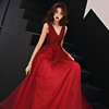 New wine red Engagement Dress Wedding Evening Dress