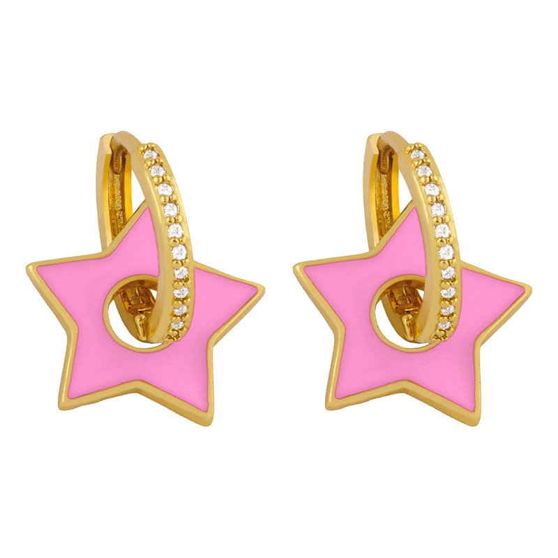 New  Fashion  Five-pointed Star Oil Drop Earrings display picture 4