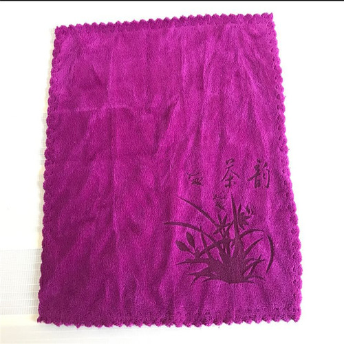 Logo tea towel square towel tea cup mat tea table rag thick absorbent non-falling hair Chinese style soft