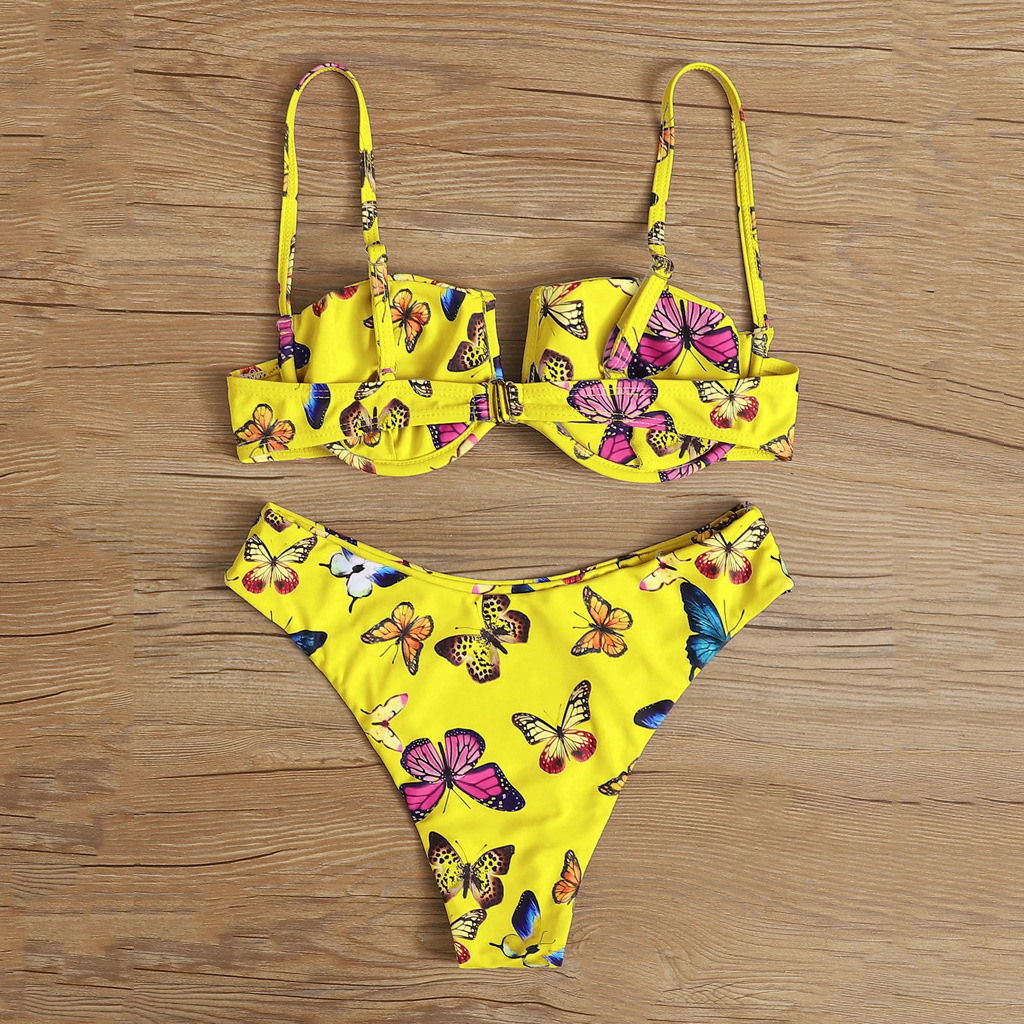 traje de baño bikini dividido estampado sexy push principal NSHL2207