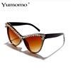 Fashionable universal trend sunglasses handmade, city style, cat's eye, Aliexpress