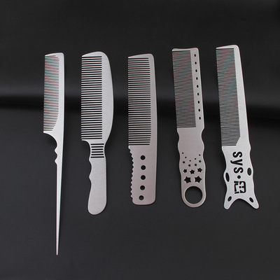 Steel comb Hairdressing Barber Shop beauty salon Cut comb Hair Stylist comb Haircut Stainless steel comb customized