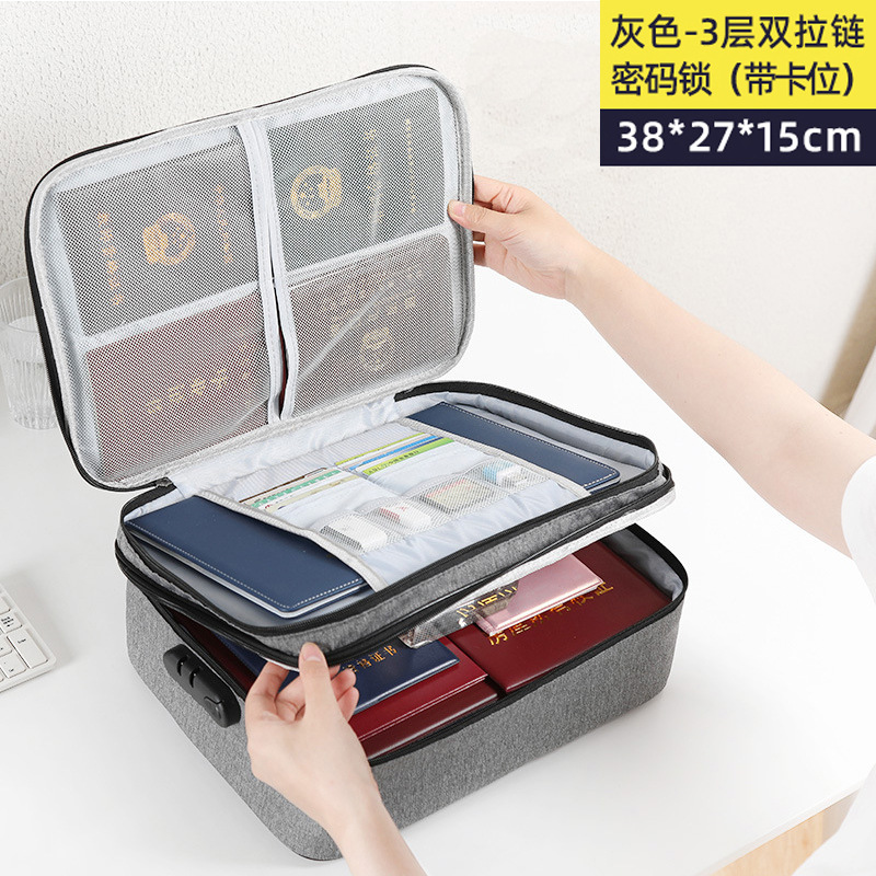 Multi-layer document storage bag househo...