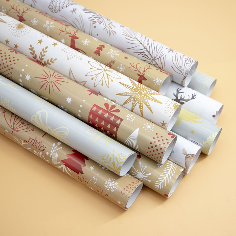Rollo regalo de cumpleaños caja de regalo papel de regalo de Navidad vacaciones dibujos animados niños simple regalo fresco papel decorativo