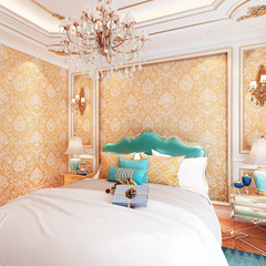 Non-woven Self-Adhesive Wallpaper European Large Flower Vertical Striped Non-woven Fabric Wallpaper Living Room Self-Adhesive Wallpaper