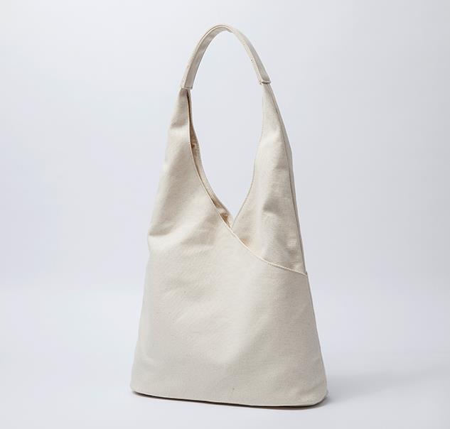 厂家定 制批发百搭大容量帆布袋 多层单肩手提棉袋简约日常托特包