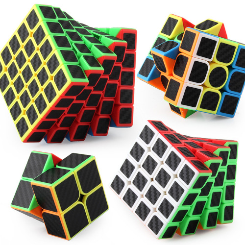 [Magic Dragon Magic Cube] Demonic Cultural Carbon Fiber 2345 Rubik's Cube Frosted First Level Puzzle Rubik's Cube