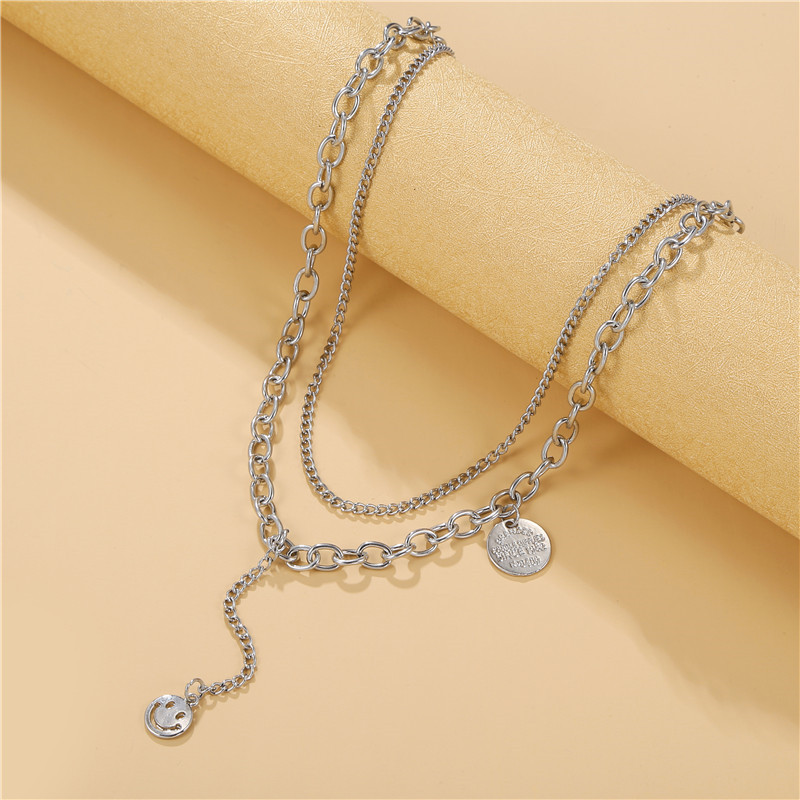 Smiling Face Multi-layer Hip-hop Necklace display picture 10