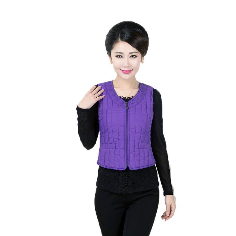 Зимний жилет в новом стиле для среднего и пожилого возраста, Женский Внутренний пуховый хлопковый жилет, Женский Теплый Приталенный жилет больших размеров для мамы