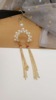 Genuine fashionable earrings from pearl handmade with tassels