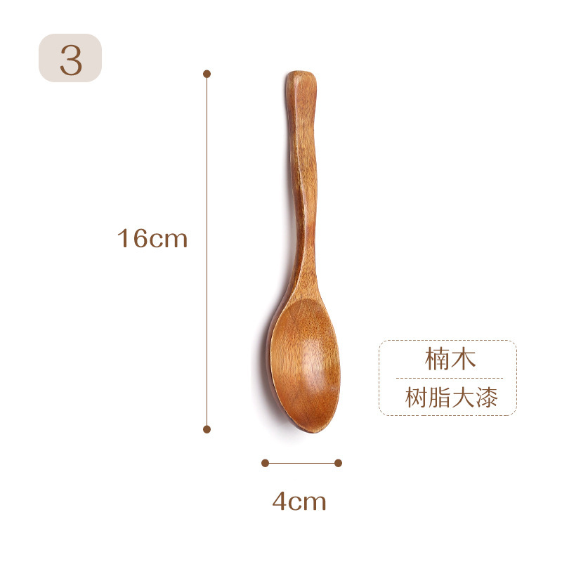Cuchara de madera creativa de estilo japonés vajilla de madera maciza para el hogar cuchara de pintura grande hecha a mano cuchara de mermelada de miel restaurante de hotel al por mayor