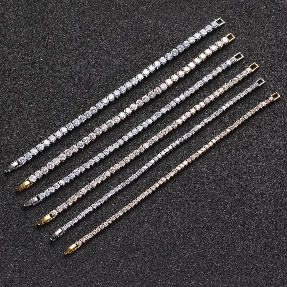 Fashion Solid Color Copper Plating Inlay Zircon Bracelets 1 Piece