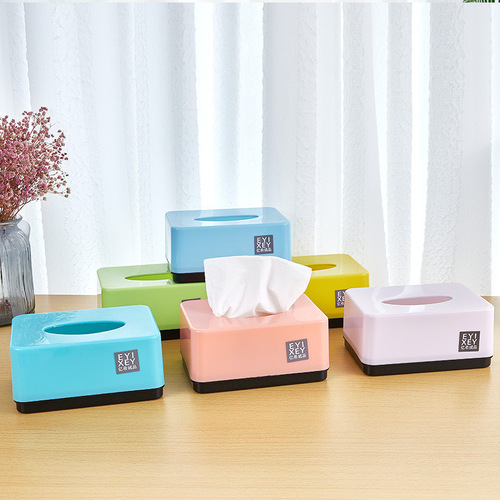 Scandinavian Thick Paper Towel Box for Restaurants, Hotels, Catering, Rectangular Commercial Plastic Tissue Box with Advertising Print