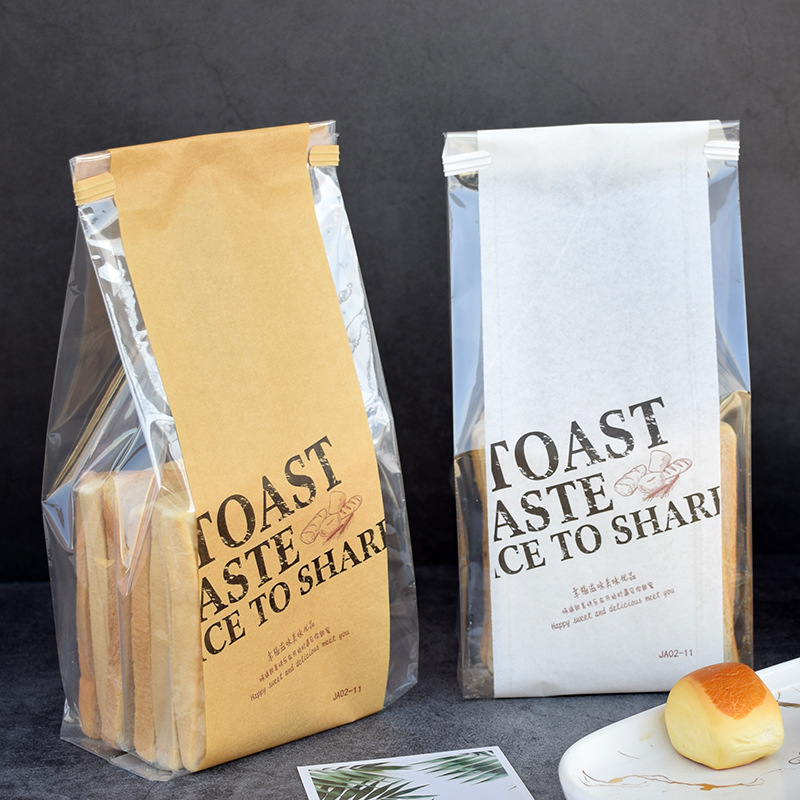 纯手工吐司包装袋450克567片切片吐司面包包装袋卷边铁丝封口