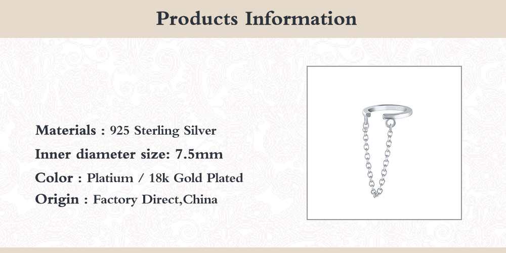 Geometric Pattern Women'S Gender 1 Piece 925 Sterling Silver Geometric Ear Clips
