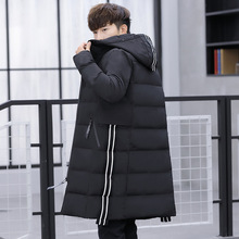 Men winter long cotton clothes man youth hooded jacket coat