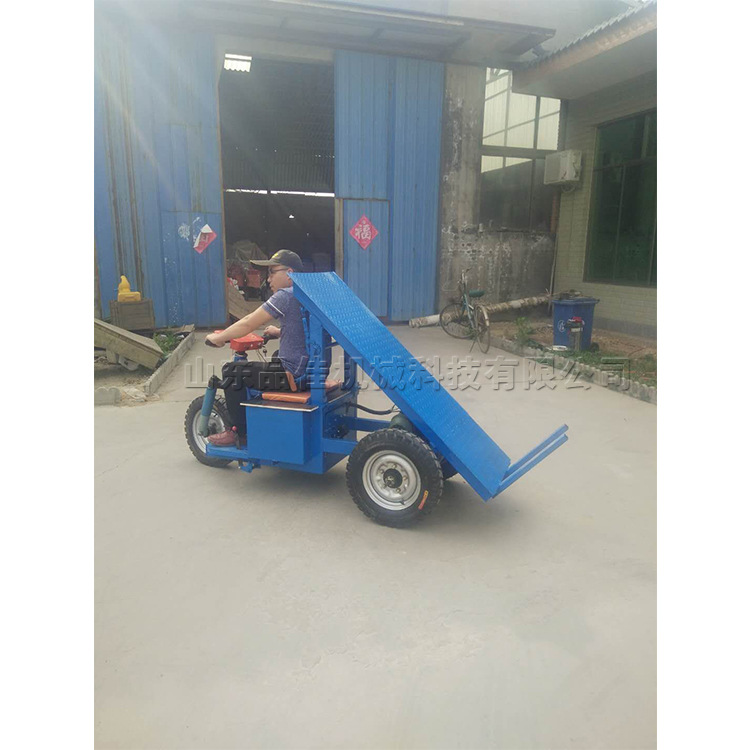 座驾式工地爬坡拉砖车 电动平板自卸运输车  窑厂小型三轮干坯车