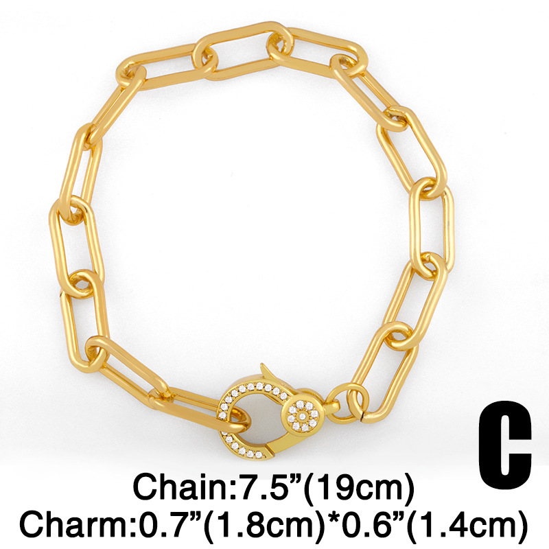 Lock Diamond Bracelet display picture 5