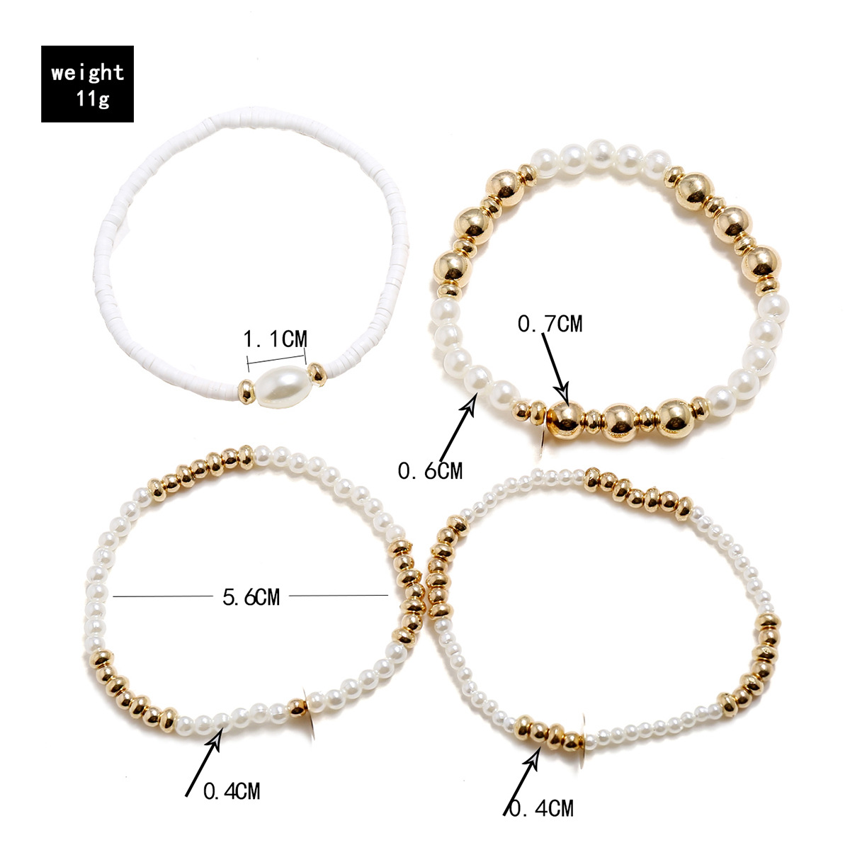 Sequin Imitation Pearl Mizhu Beach Seaside 4 Set Of 4 Bracelets For Women Wholesale display picture 6