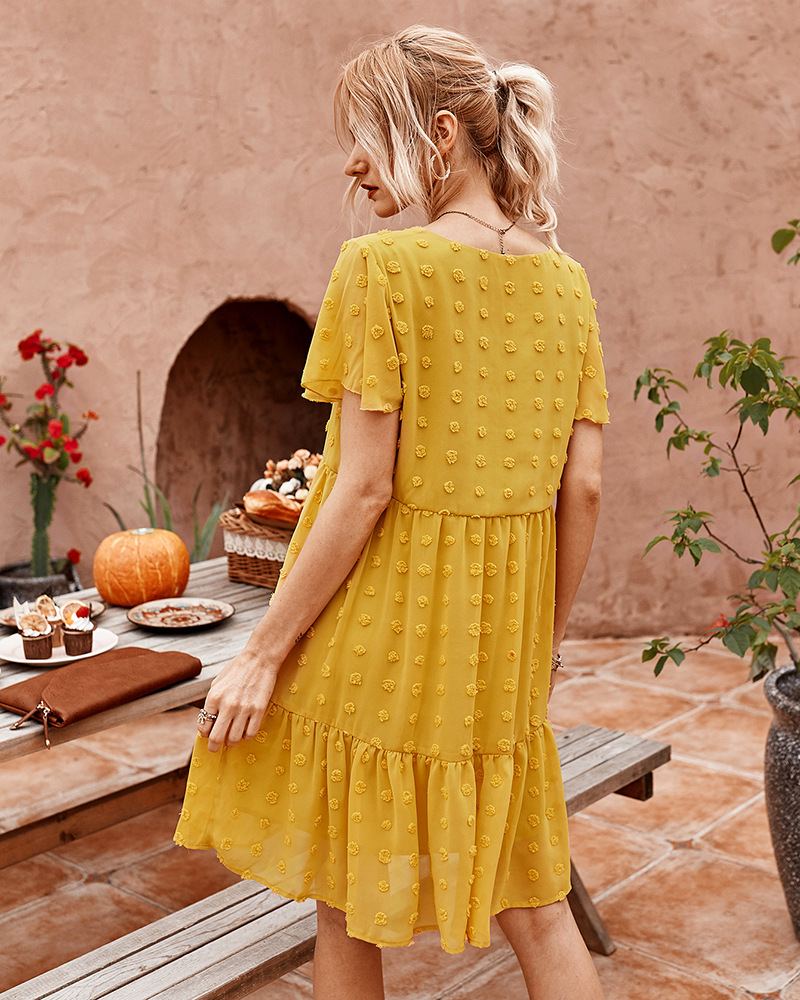 Falda independiente de vestido suelto de color sólido de verano para mujer NSKA1340