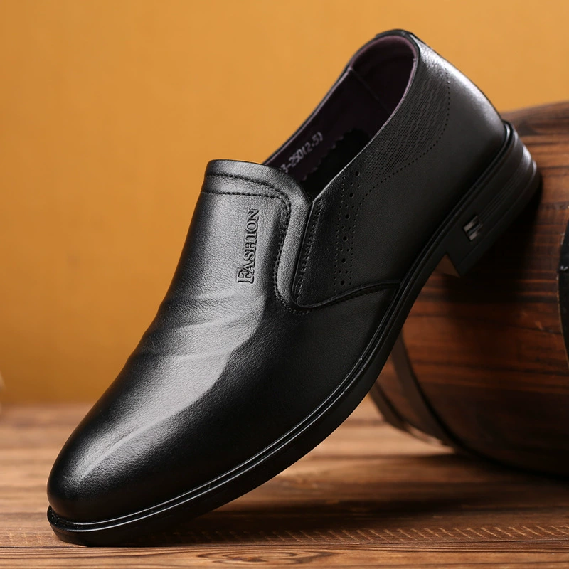 Весной и осенью новые корейские мужские одиночные туфли без шнуровки ленивые туфли деловая официальная рабочая обувь кожаные туфли без шнуровки оптом
