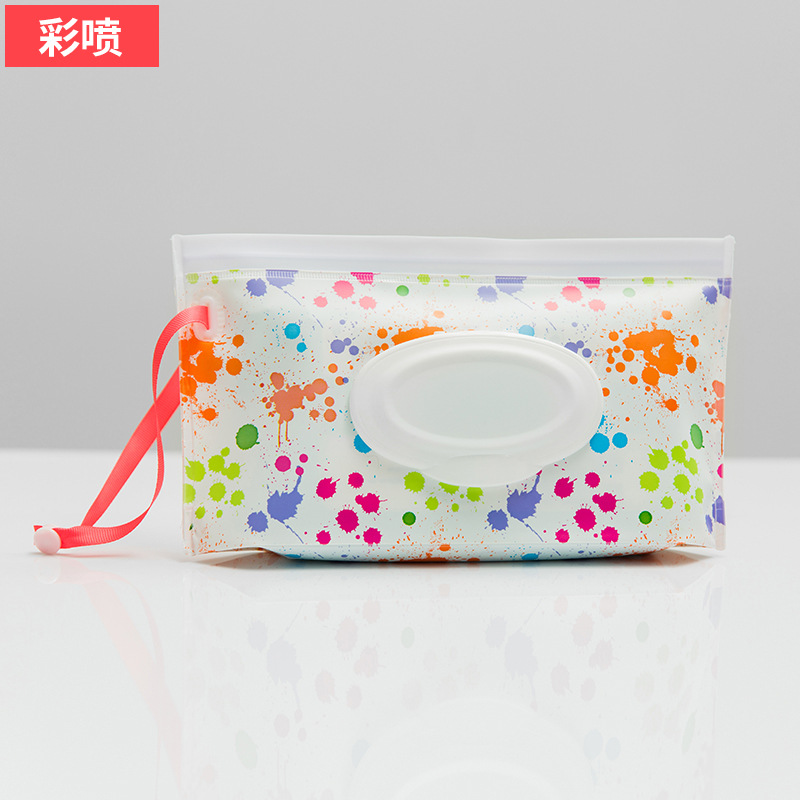 En stock al por mayor bebé EVA bolsa de tejido húmedo bolsa de embalaje extraíble portátil Flip ventana sanitaria bolsa de tejido húmedo bolsa
