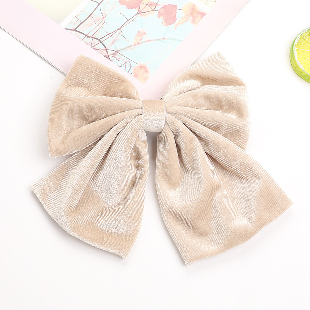 Korean Gold Velvet Large Bow Hair Clip Fashionable Spring Clip Cheap Hair Clip display picture 5