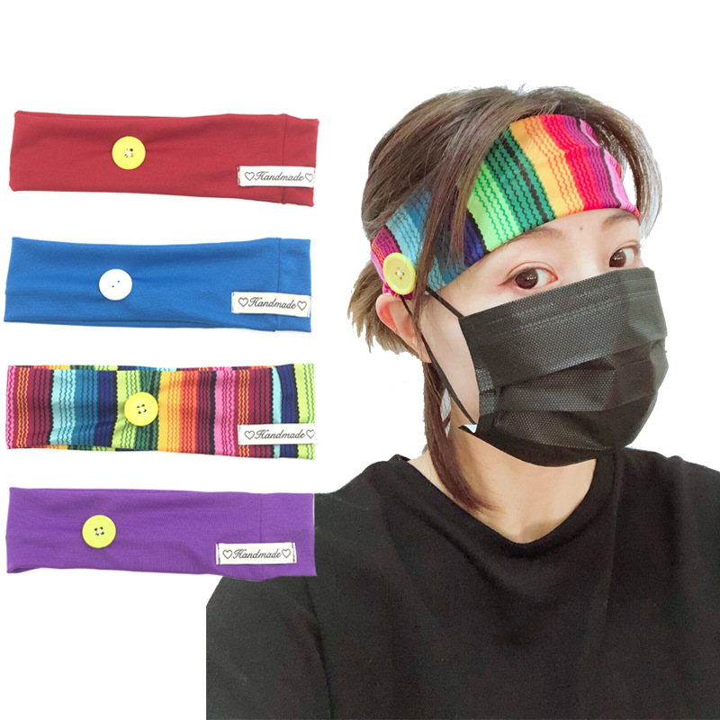 Grenz Überschreitende Neue Sport Yoga Strick Schweiß Absorbierende Haarband Maske Anti-le Stirnband Turban Spot Großhandel 2021 display picture 9