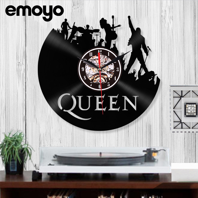 De estilo europeo creativo LED vinilo Reloj de pared Retro moda reina dormitorio decorativo Pared de cuarzo simple reloj