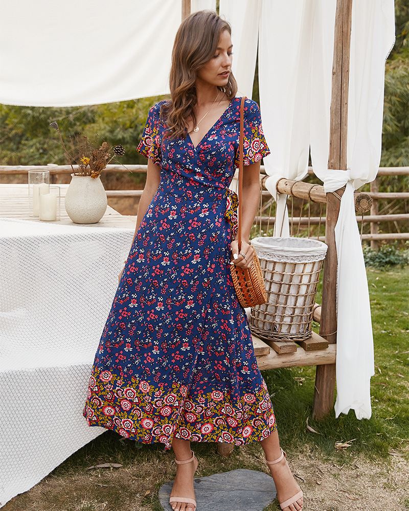 vestido largo de moda floral NSKA6982