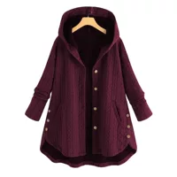 Женское стёганое пальто с капюшоном (CHARM), оверсайз жакет, размеры M–8XL