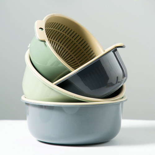 [Double-layer household thickened drain basket] Multifunctional vegetable washing basket, fruit and vegetable washing basket, storage basket wholesale