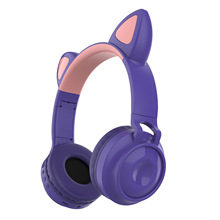 電商新品頭戴式無線藍牙耳機萌系可愛貓耳朵無線發光藍牙耳機