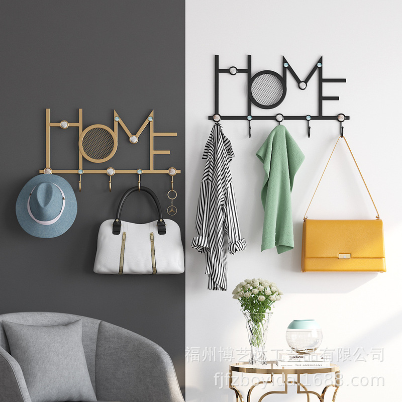 Boyeda New Nordic Style Wall Hook Simple Style Hallway Bedroom Coat Hook Wall Decoration Shelf