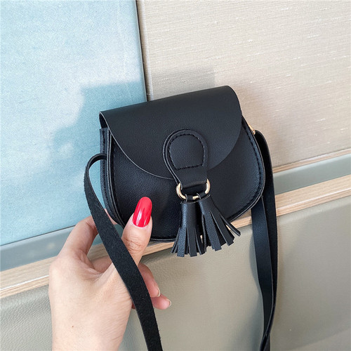 New mini children's bag, Korean style cute princess bag, one-shoulder cross-body baby bag, toddler tassel decorated small shoulder bag