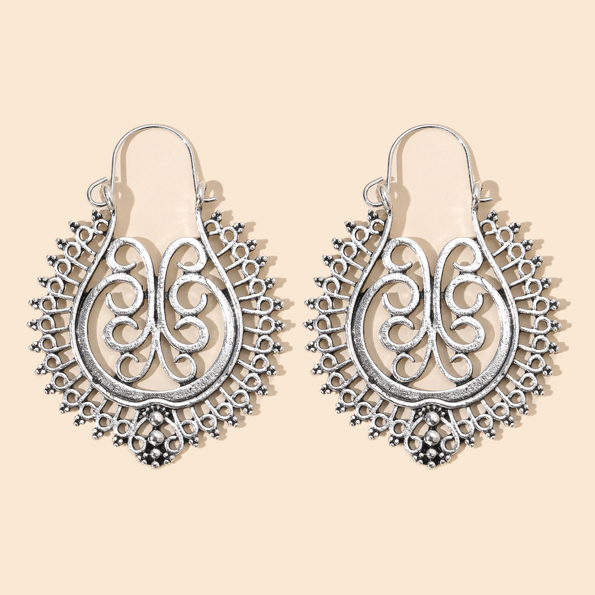 Bohemian Ethnic Carved Rotating Hollow Flowers Retro Earrings Wholesale Nihaojewerly display picture 27