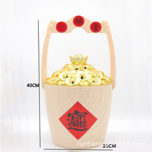 新年一桶金礼品桶 装糖果大桶元宝金桶元宝糖果桶第一桶金