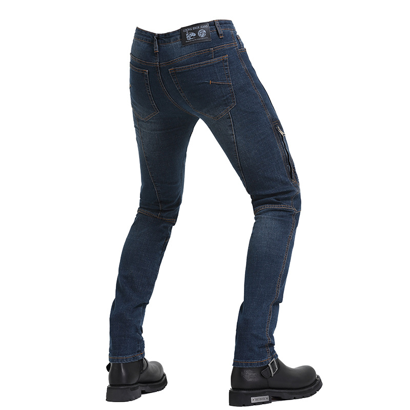 Directo de fábrica pantalones vaqueros de la motocicleta de los hombres Slim stretch pantalones de la motocicleta que montan off-road racing pantalones anti-caída