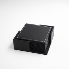 創意皮革家用方形防滑防燙茶水杯墊隔熱墊辦公室廣告商務禮品批發