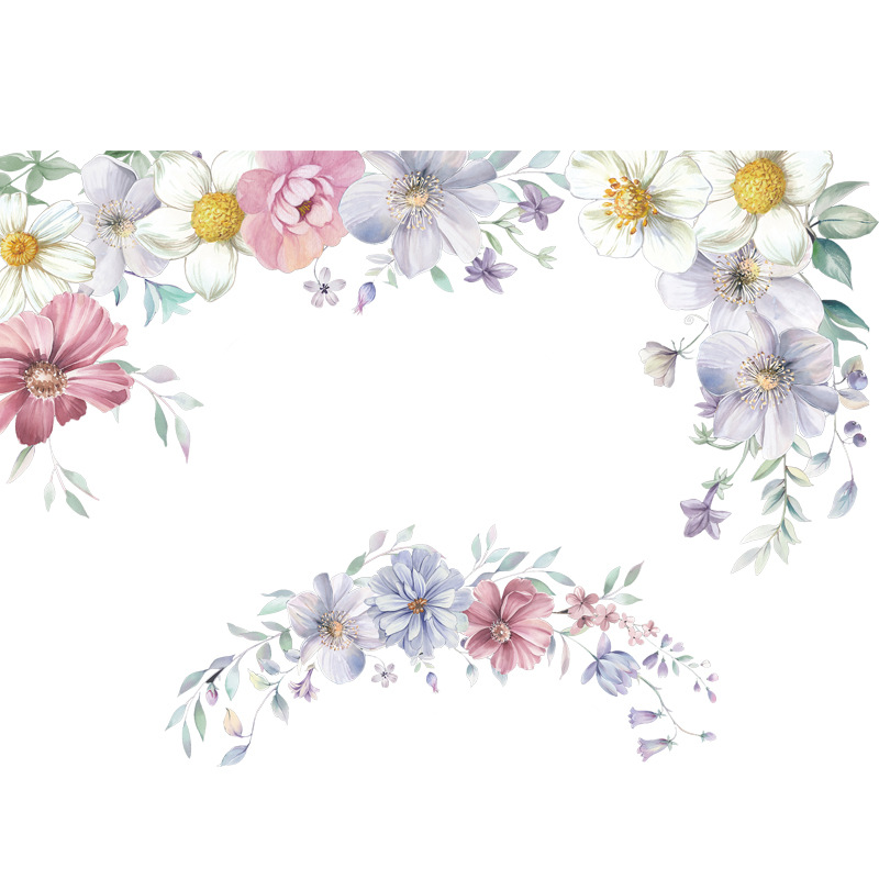 Sticker Mural Fleur Effet Aquarelle Simple display picture 7