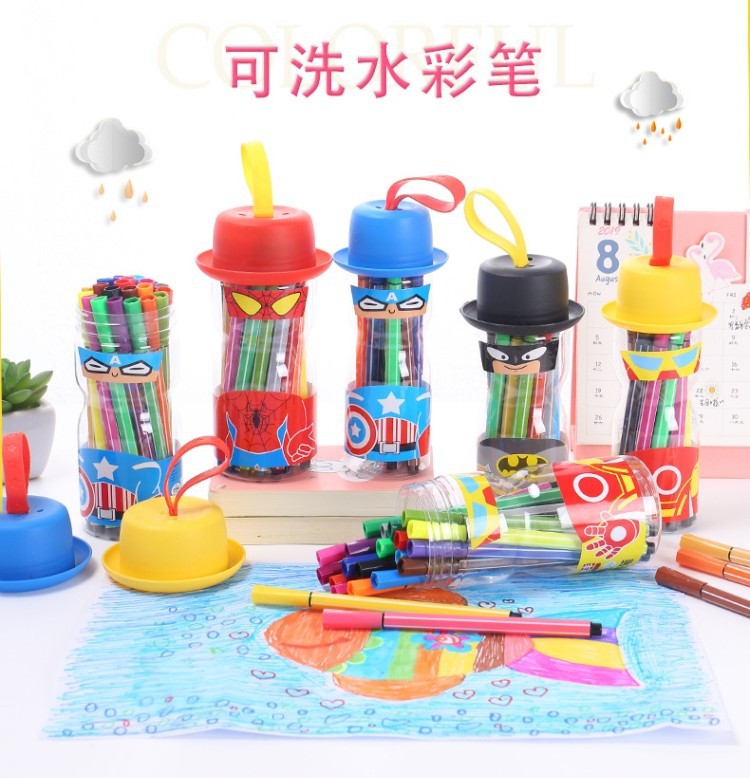 12/18/24色水彩笔 韩版可爱卡通涂鸦画笔 可水洗绘画笔彩笔文具|ru