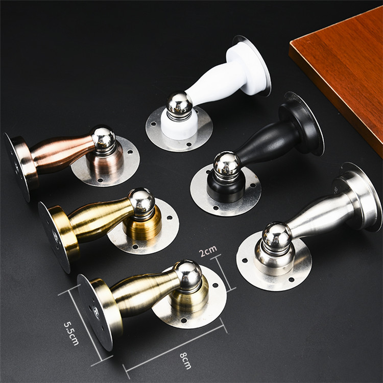 廠家直銷免打孔門吸不鏽鋼加長門吸兩用強磁地吸防撞門後吸門器