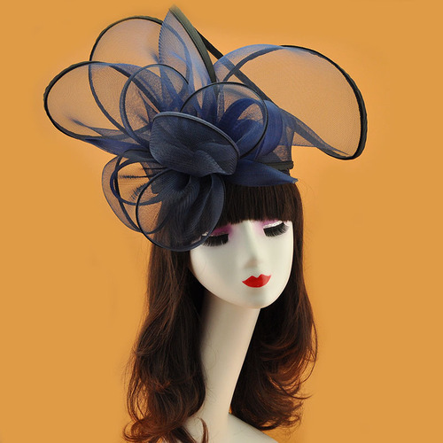 Amazon Mesh Headband European and American Decorations Horse Racing Hat Wedding Headpiece Feather Headband Hair Accessory