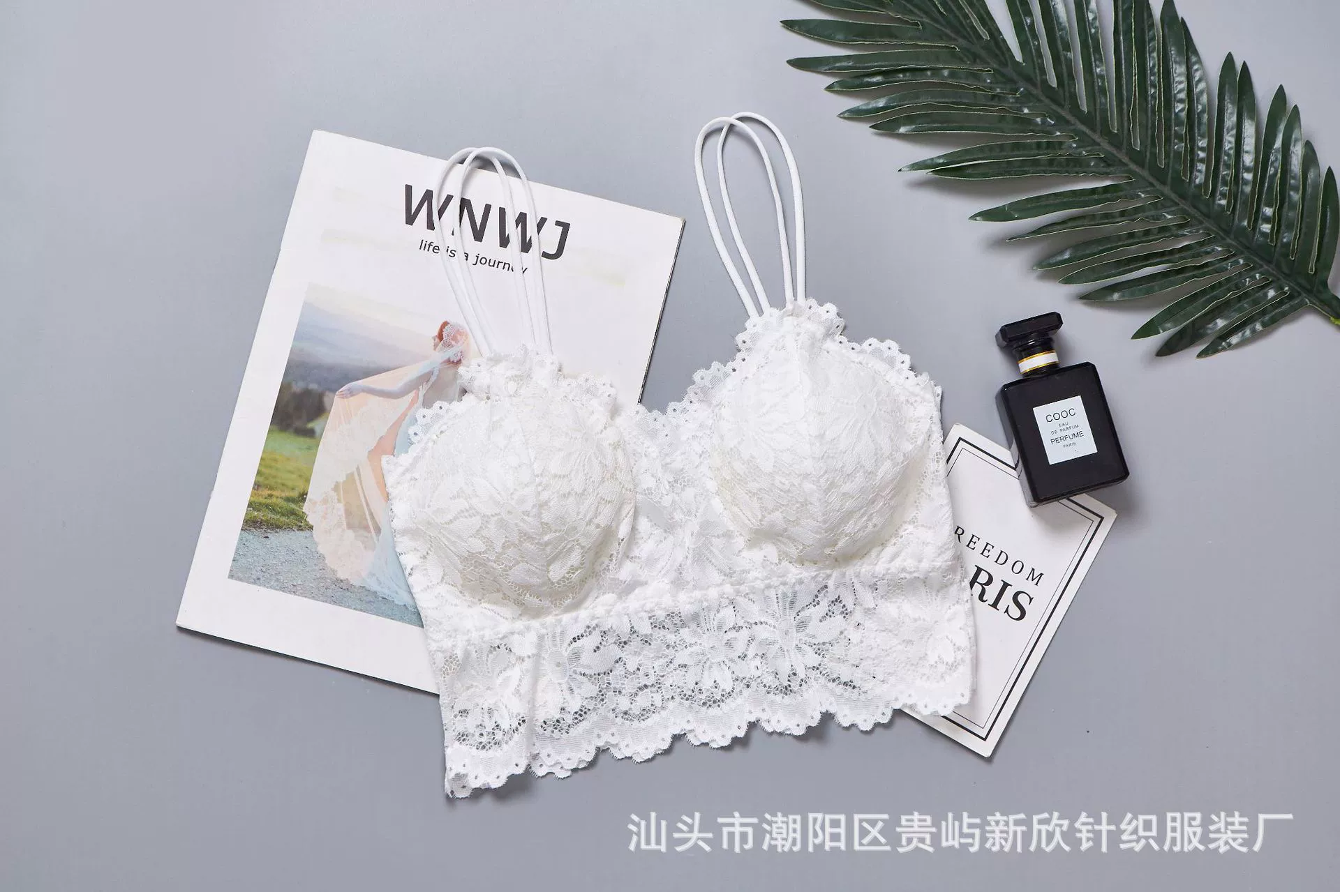 Топ-трубка из кружевной вязки, ажурная спинка, бесшовная бретель Camisole, One Size