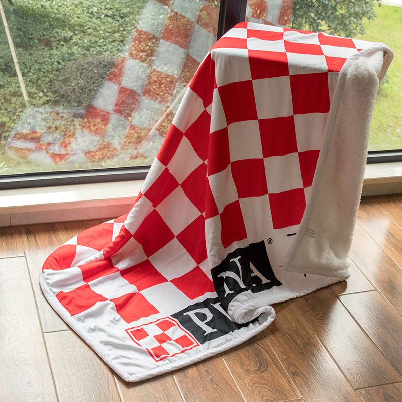 Digital printing double-deck Sherpa Blanket Office Noon break Sofa blanket Cartoon printing Blanket Leisure blanket customized