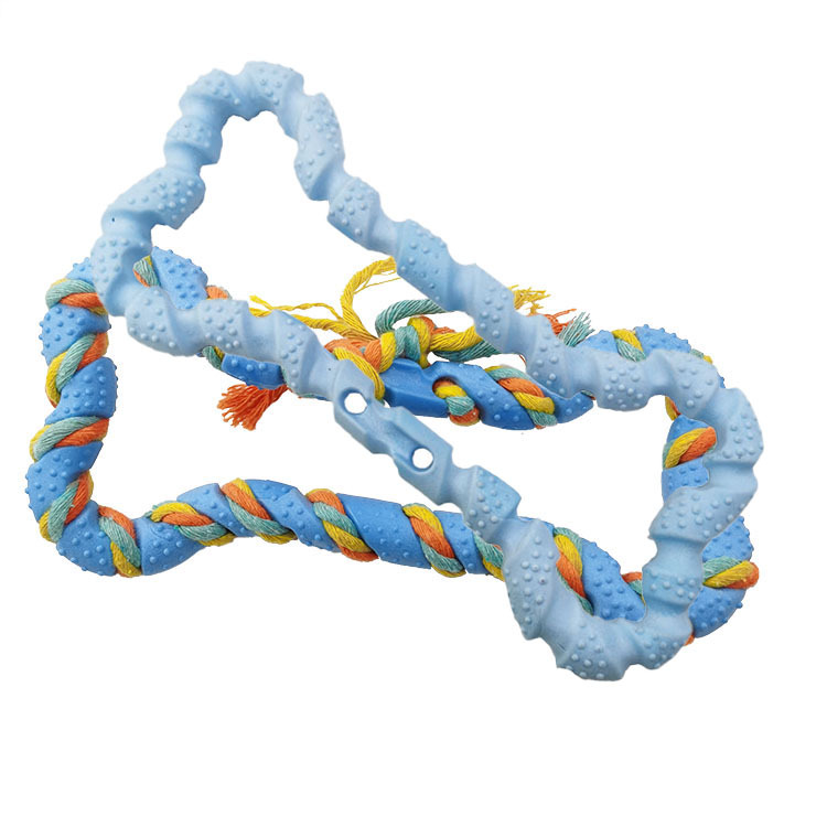 Fábrica al por mayor TPR espuma perro mordedura juguete leche sabor cuerda tirar anillo humano mascota interactivo mordedura-resistente juguete para mascotas