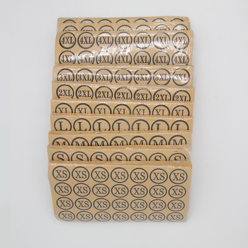 Size stickers, size label stickers, self-adhesive clothing size circle size stickers, large size size stickers