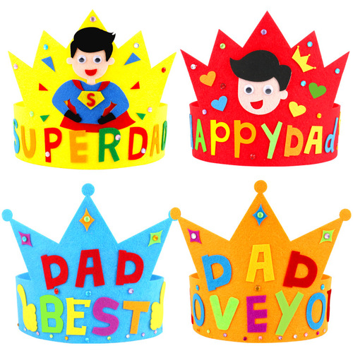 Father's Day DIY crown non-woven handmade gift kindergarten children's creative educational material package hair accessories