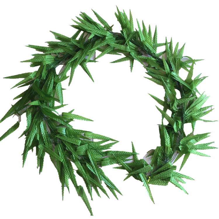 Artificial hoja de sauce ratán mimbre flor vid casa centro comercial granja techo bobinado falso flor hoja vid flor decorativa