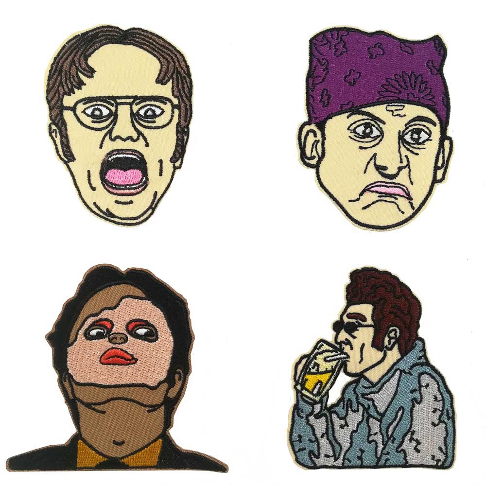 日本刺绣机制作 Michael Scott 羽绒服牛仔衫补丁DIY徽章布贴